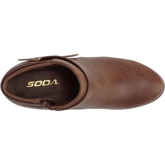 Soda Sweeten Ankle boote Women Brown Imitation Suede Fashion Closed Toe Multi - Picture 5 of 5